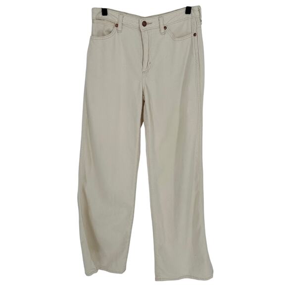 Wrangler Unbound Vanilla Wide Leg Jeans Beige Mid Rise Western Casual Cowgirl 27 - Picture 1 of 9